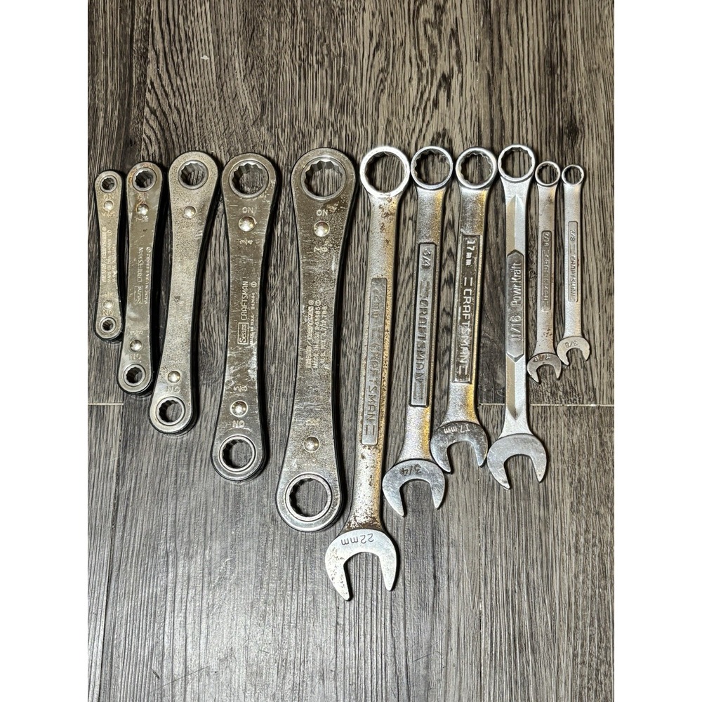 Vintage Craftsman Ratcheting & Combination Wrench Lot Mixed Made In USA
